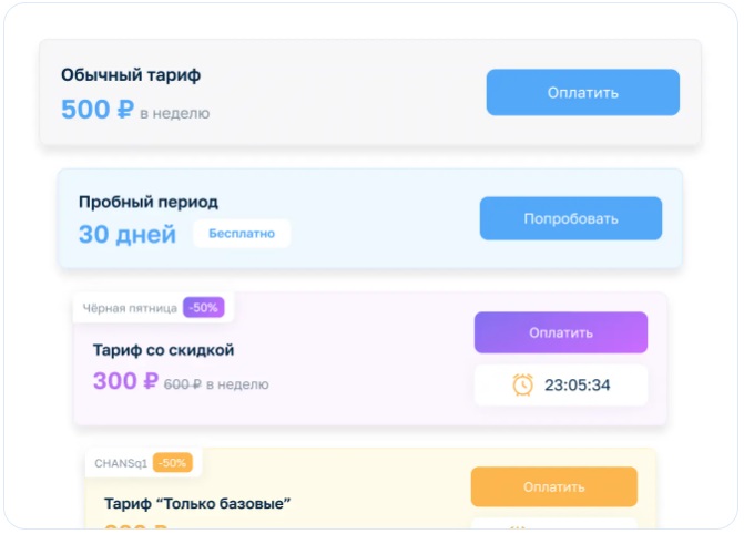 тарифы подписок
