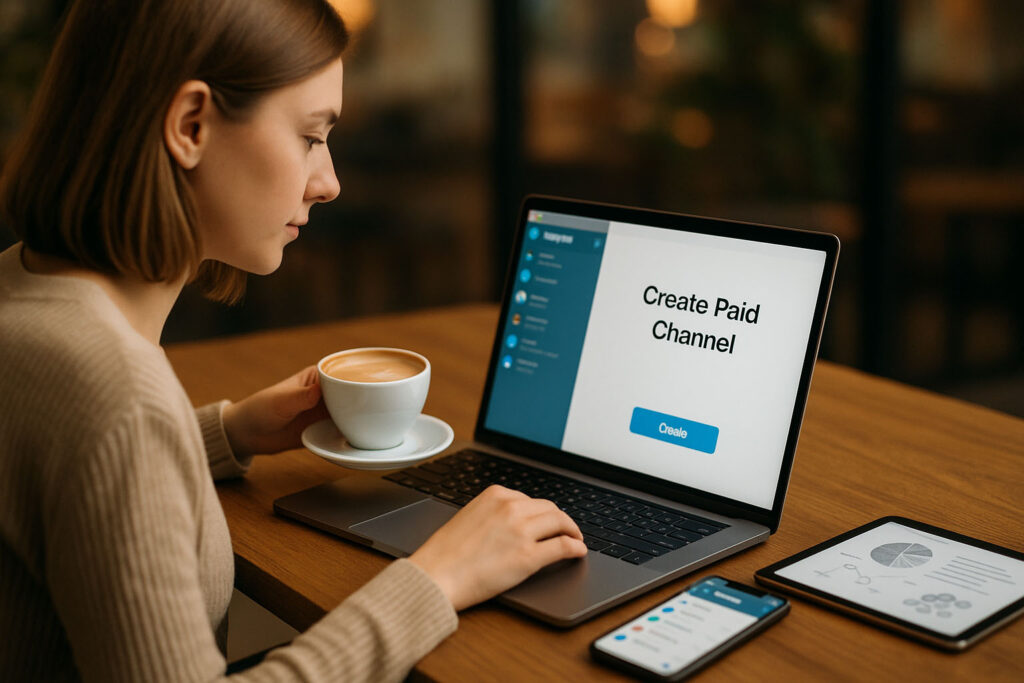 девушка работает над проектом paywall